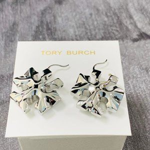 Tory Burch EARRING ROXANNE HIDDEN EARRING Shiny Pewter